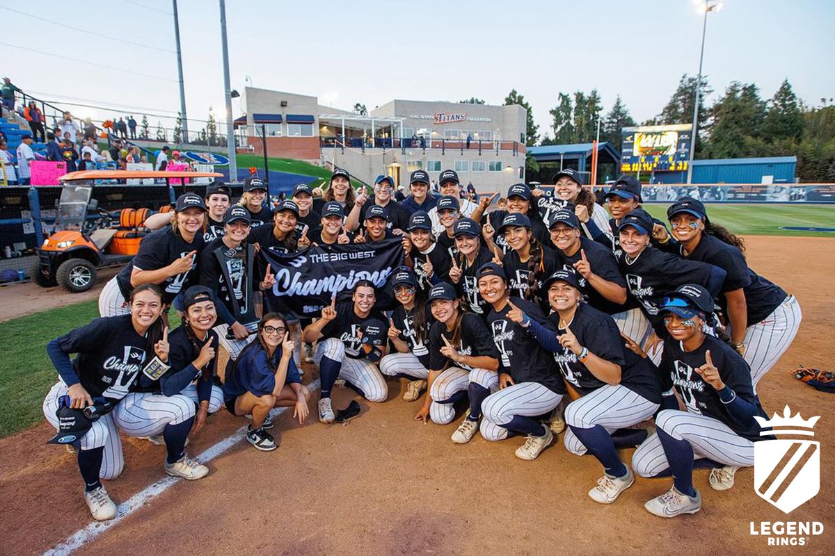 The Big West champs, @Fullerton_SB, continue their postseason tonight in the NCAA DI Softball Championship! 🥎🏆 Here is your championship snapshot presented by the official championship ring of the Big West - @LegendRings! #OnlyTheBold x #TusksUp x #AreYouALegend