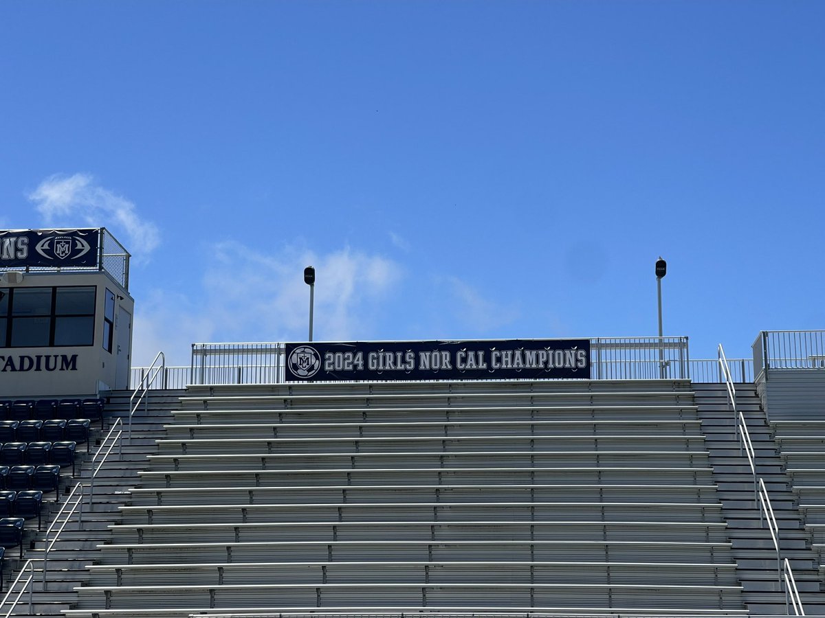 marincatholic's tweet photo. Come check out the latest banner!  Let’s GOOOOOO Girls Soccer. #Champs https://t.co/brxxxIyyAc