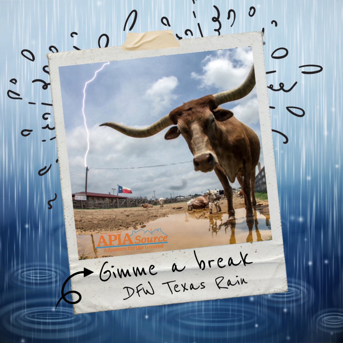 APIASOURCE's tweet image. RAIN ☔️ 
RAIN 🌧️ 
and more RAIN 🌂
Be prepared and stay safe, and if you need assistance with insurance claims, we are here for you. 888-383-3980. @APIASOURCE 
TX Lic #2328426
#publicadjusters #dallas #fortworth #texas #insuranceclaims #longhorns #flood #fire #hail #wind