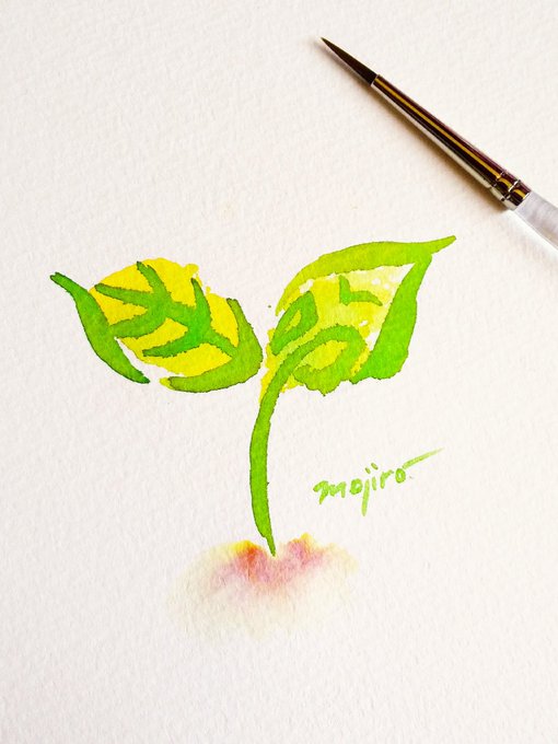 「leaf painting (medium)」 illustration images(Latest)