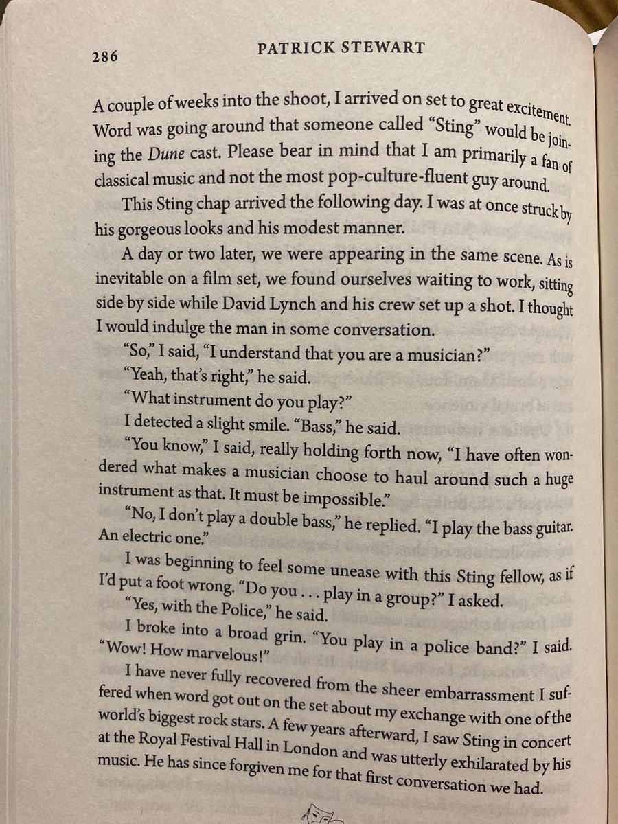 A delightful anecdote in @SirPatStew’s new memoir, from his time filming DUNE (1984).