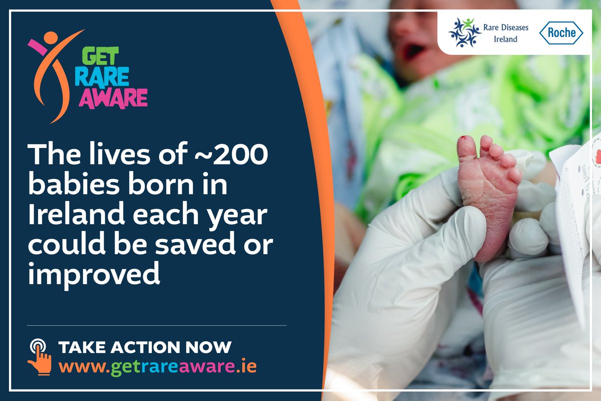 Yes, we can & must increase number of rare diseases included in newborn bloodspot (heel prick test) screening panel as quickly as possible. No time to waste! Support this vital screening program - take action now & visit getrareaware.ie #GeatRareAware