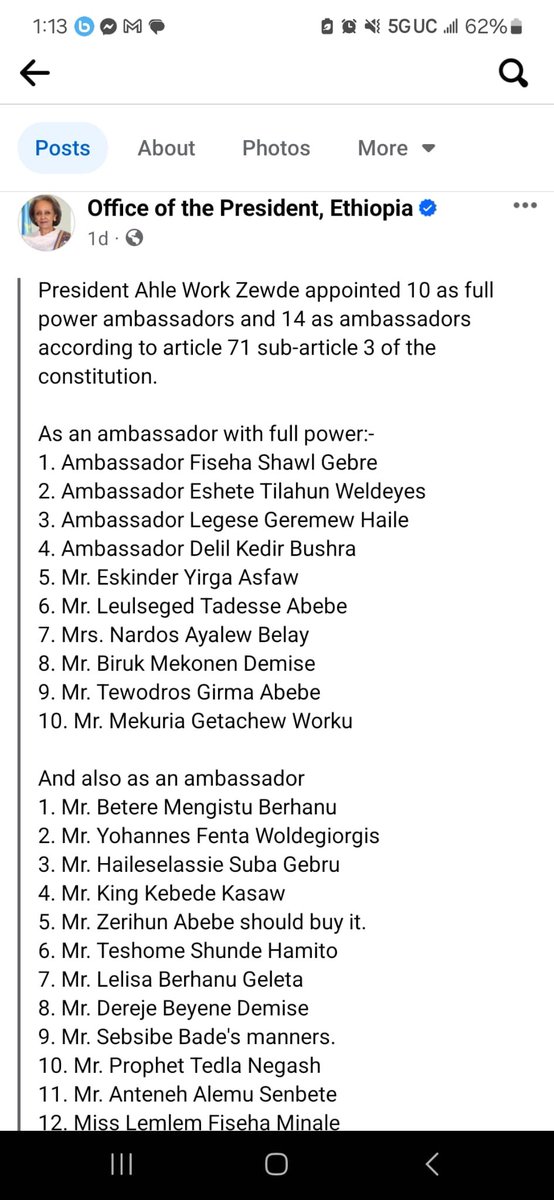 Congratulations to Ambassador Delil Kedir Bushra, the Federal Democratic Republic of Ethiopia's Ambassador to the Republic of Somaliland, who has now been appointed Ambassador with full powers, elevating the Consulate-General in Hargeisa to the status of full-fledged embassy.