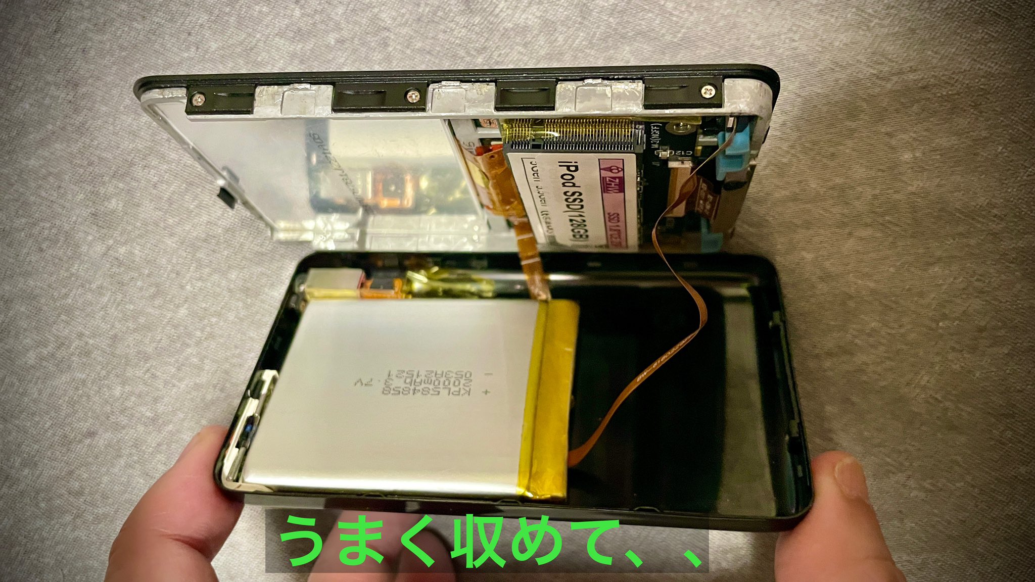 iPod classic 30GB→ 新品SSD256GB&新品バッテリー交換実施　iTunes同期　動作確認済み　スケルトンマスク