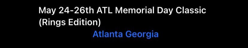 Next tourney  (ATL take over)