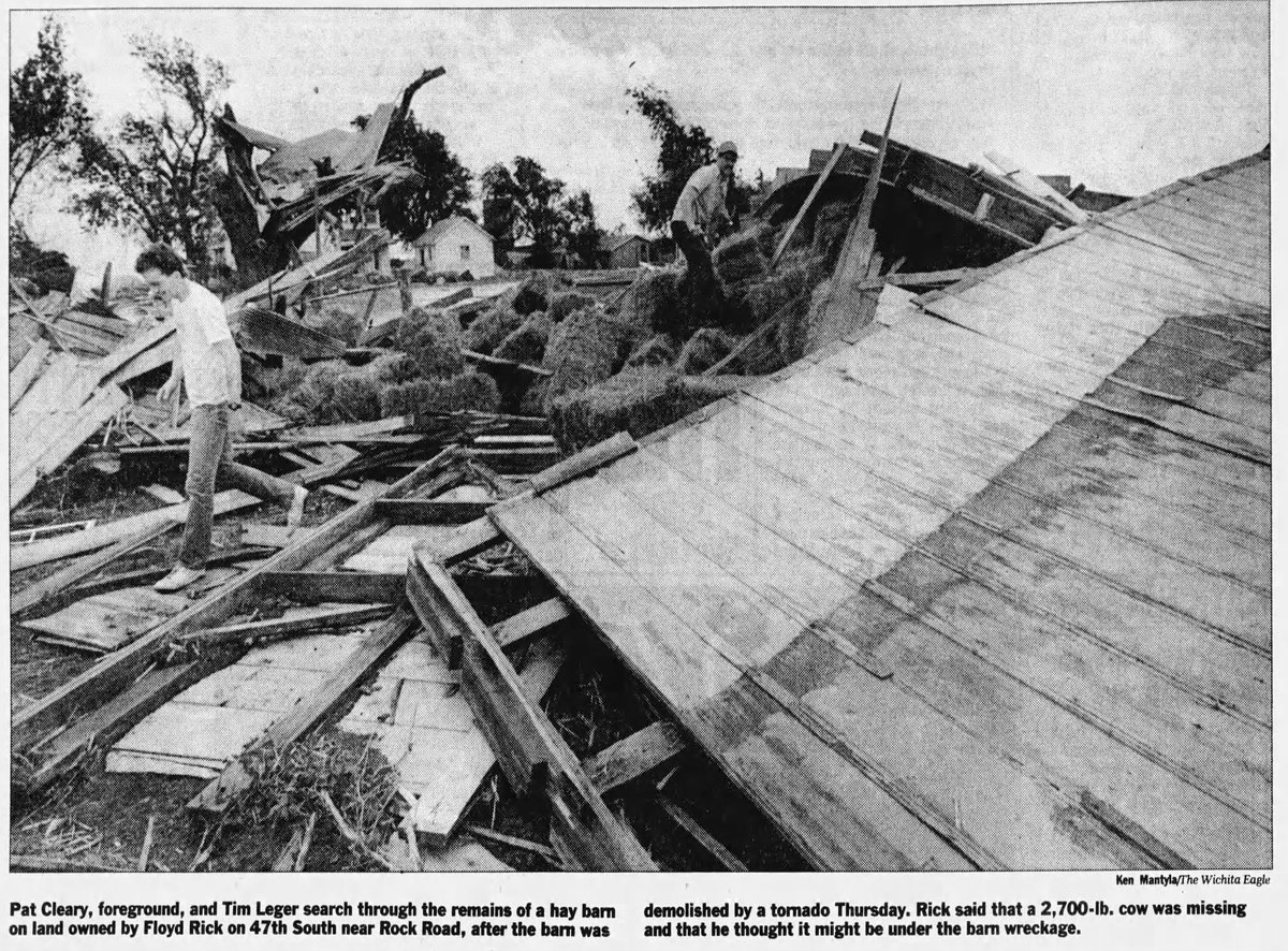 May 16, 1991: An outbreak brought four dozen tornadoes to the Great Plains. Two twisters were rated F3, one of which impacted Derby and Hayesville, Kansas. This was the second intense tornado to occur in the Wichita Metro in less than a month. 3 people were injured. #wxhistory