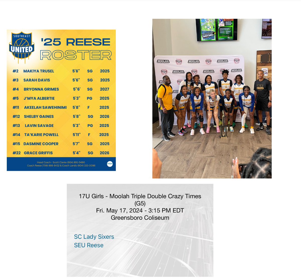 Coaches If you’re in Greensboro North Carolina this weekend stop by the Coliseum and check out our 2025 team. @louwbb @HesstonWBB @EastGeorgiaWBB @newberry_wbb @ncbison_wbball @USW_WBB @HCCWBB