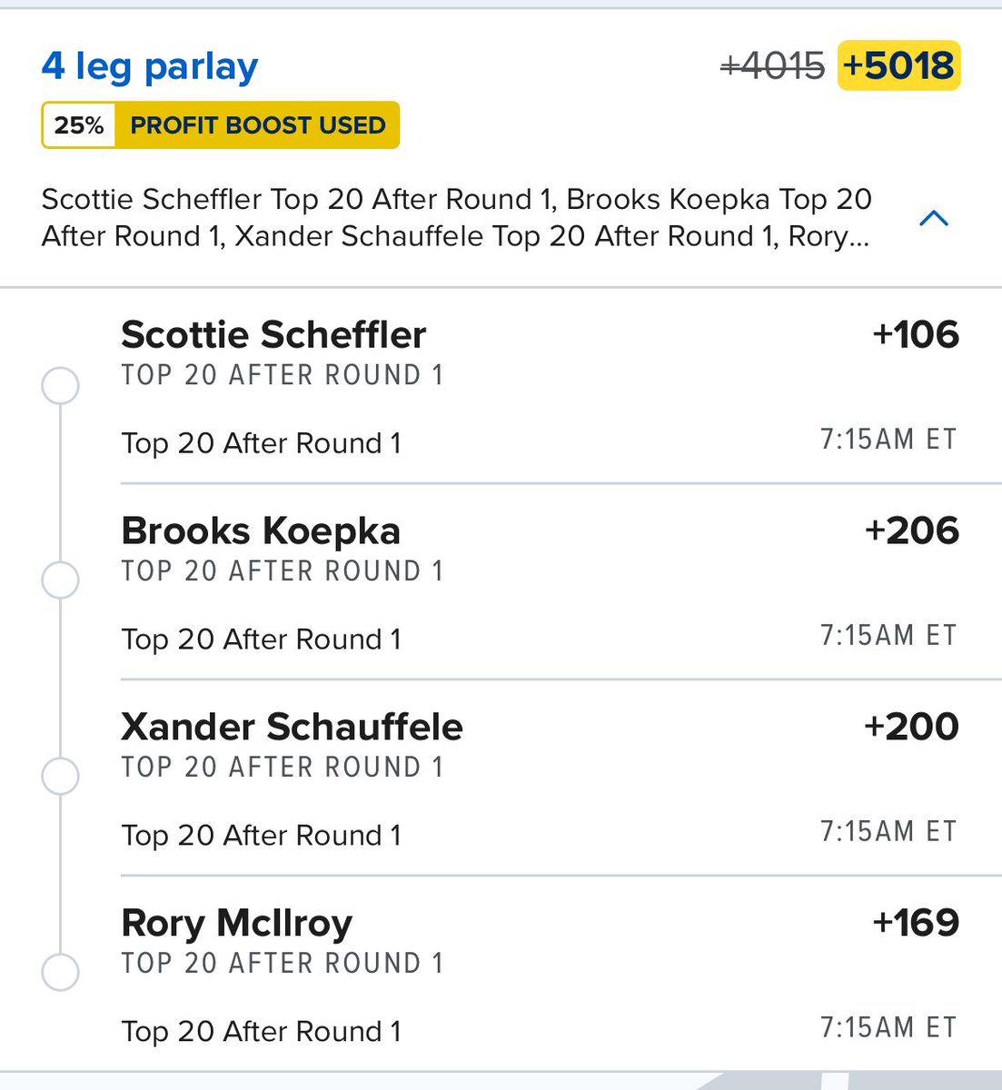 We haven’t pushed golf ⛳️ analytics live yet but forced it to give us 4 top 20s in round one. Safe to say we might need to go live on golf #PGA #PGAChampionship #Valhalla