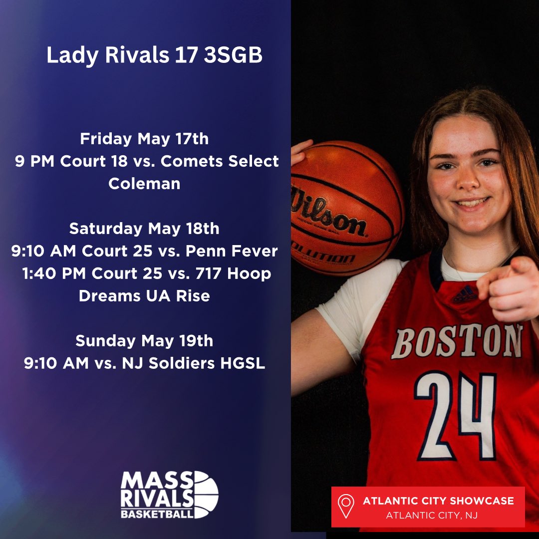 Molly Warner (@mollywarnerr) on Twitter photo Come check out my team and I at the Atlantic City Showcase this weekend βΌοΈ
<a href="/LadyRivals/">Lady Rivals</a>
<a href="/IAMCoachU1/">Ushearnda Rae</a> Come check out my team and I at the Atlantic City Showcase this weekend βΌοΈ
<a href="/LadyRivals/">Lady Rivals</a>
<a href="/IAMCoachU1/">Ushearnda Rae</a>
