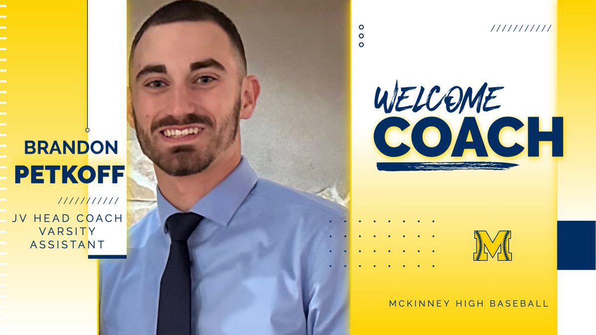 CoachGoodman613's tweet image. Excited to announce Brandon Petkoff (@PetkoffB) as @MHSLionBaseball JV Blue Head Coach/Varsity Assistant! 

Cannot wait to see the impact he makes on the LIONS! Welcome to McKinney coach! 

#TheOriginal #GoldStandard
