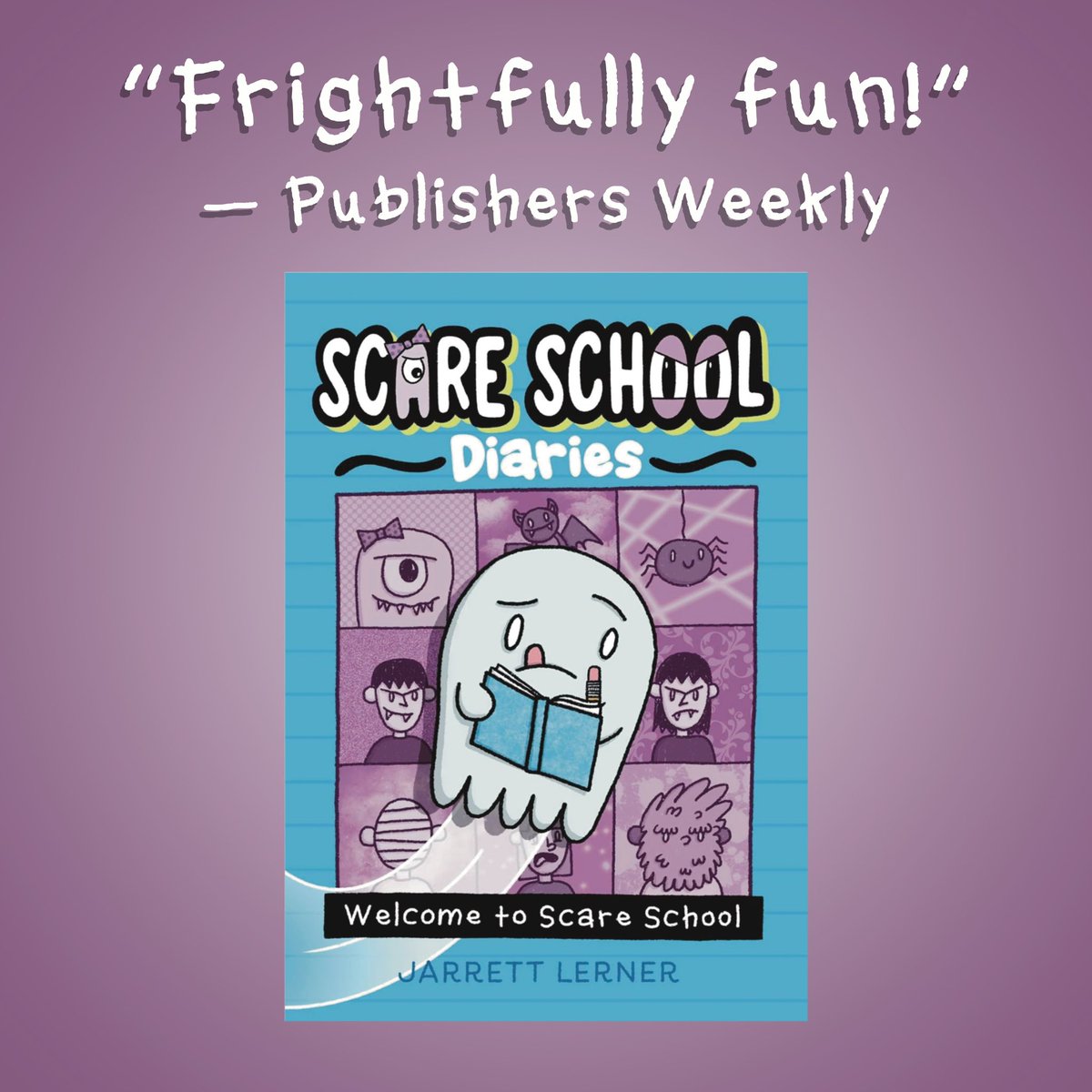 Trade reviews for Welcome to Scare School are coming in and they are excellent! Here’s the headline from Publisher Weekly’s review of this first book in my newest series. It’s out July 16th but you can preorder today. Do so from @SilUnicornActon if you want your copies signed!