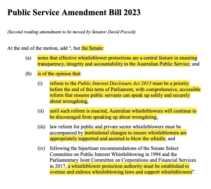 Yesterday @AustralianLabor & @LiberalAus voted against the Senate declaring that #whistleblowers are important and protections need to be enhanced as a matter of priority🤦‍♂️. Quite extraordinary! #fail 

The @Greens & cross bench voted in support of the declaration. #auspol