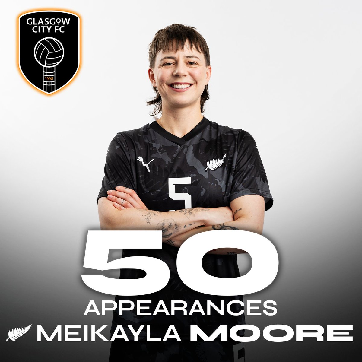 Congratulations to Meikayla Moore who made her 50th appearance for @GlasgowCityFC in a 2-0 win against Patrick Thistle 🏴󠁧󠁢󠁳󠁣󠁴󠁿👏