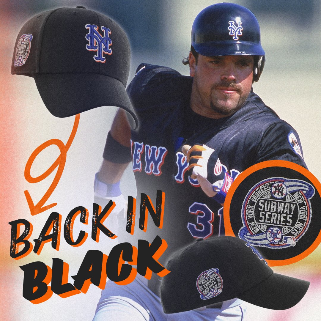 TheSportGallery's tweet image. The #Mets’ black alternate uniforms are back once again. Are you a fan of the look? If so, we’ve just received a 2000 Subway Series snapback by ‘47 Brand! #LGM #sidepatch thesportgallery.ca/products/new-y…