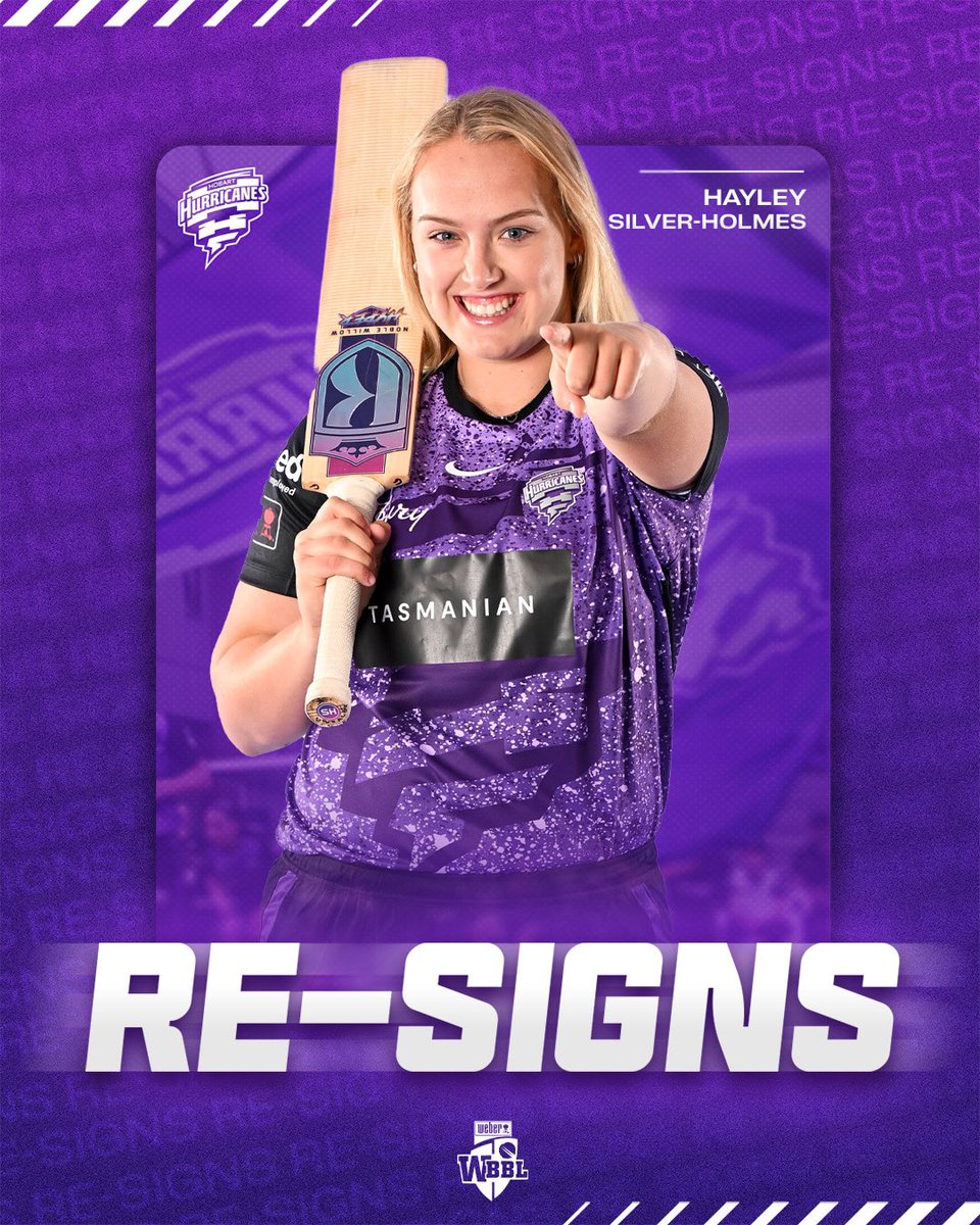 Hayley 💜 Hobart Hayley Silver-Holmes has re-signed with the @HurricanesBBL until the end of WBBL|11!