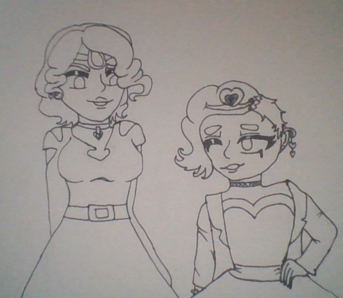 CupidManna's tweet image. Marian, one of my Cursed Princess Club OC, with her non-cursed friend from the Heart Kingdom.  

#CPC #WIP #CursedPrincessClub #Webtoon #IAmLambCat #WebComic #OC #Marian #Colorless #Preview #Art