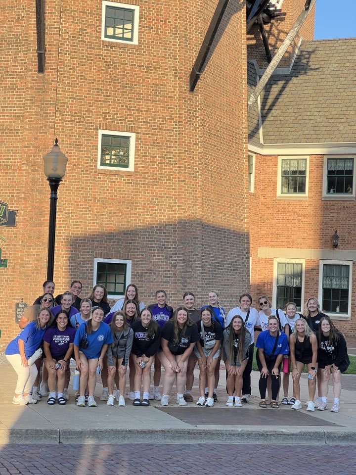 Enjoying some time downtown Pella🌷after an exciting first day of softball. 🥎💜  Hawks Yeah!