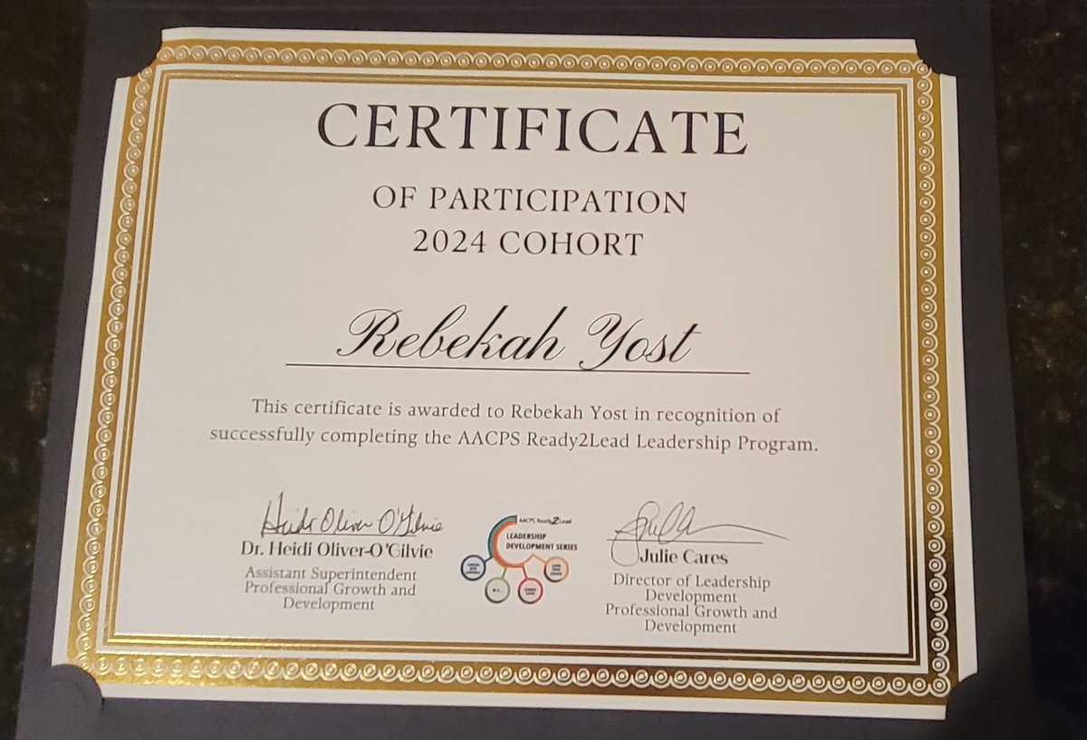 Congratulations to our AACPS Ready 2 Lead participants. Especially our very own Ms. Yost. We could not be more proud of her dedication, leadership, and her willingness to continue to grow as an educator. <a href="/AACountySchools/">AACPS</a> #belonggrowsucceed