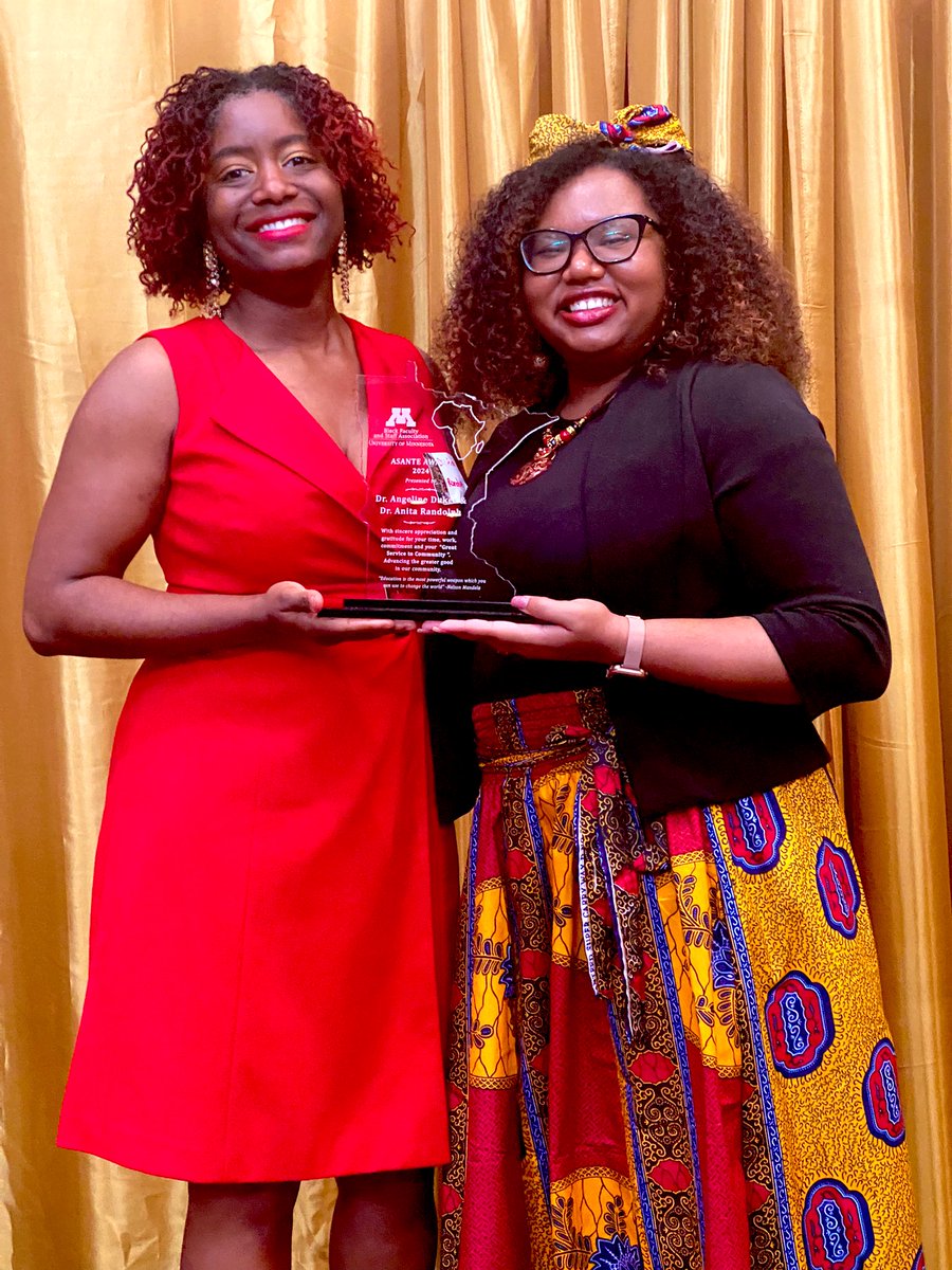 It’s an honor to be celebrated 🥰 Black Faculty and Staff Association 2024 Asante Awardees for “Great Service to the Community” ✨ @UMNeurosci @UMN_MIDB