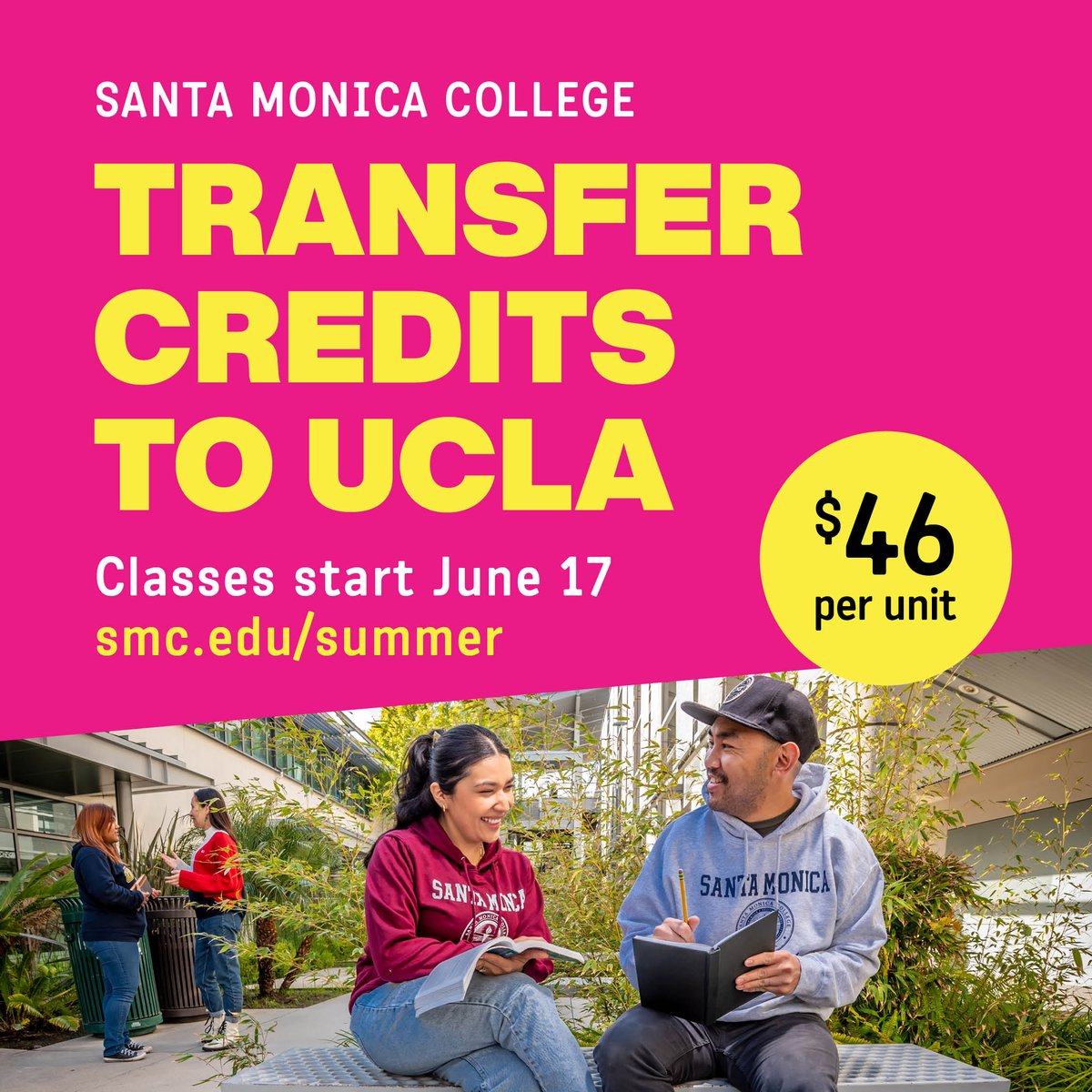 Sponsored: Enroll now for summer classes at Santa Monica College! Classes start June 17th. 3-unit summer courses cost less than $200, which is much cheaper than classes at nearby 4-year universities. smc.edu/summer