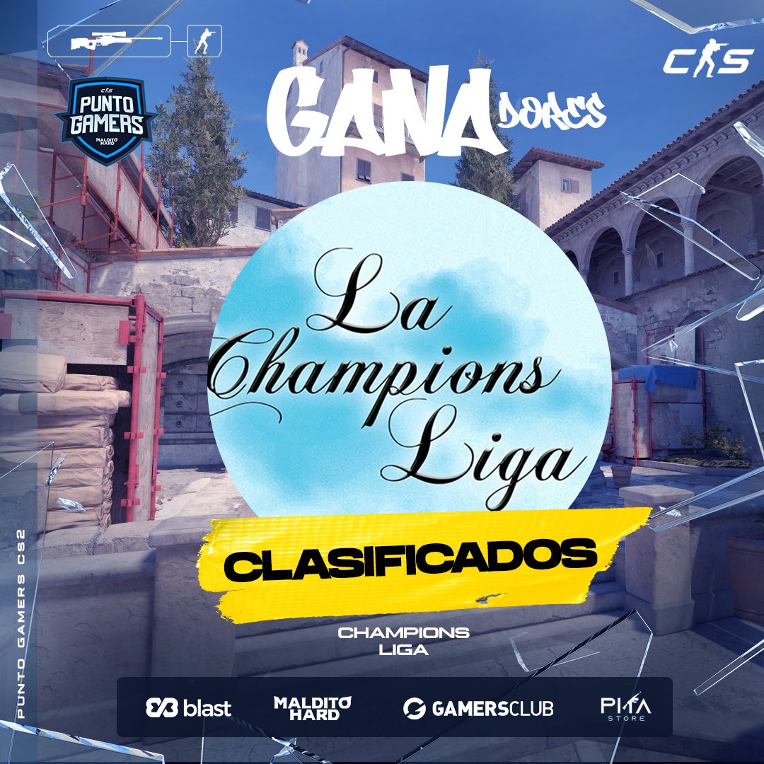 ¡CLASIFICADOS! #LaChampionsLIGA es el primer equipo clasificado al torneo principal junto con los equipos invitados a revelar en los siguientes días. 🏆👁️ 🏅 @Hezz_csgo 🏅 @ivzquintana 🏅 @dott1cs 🏅 @casttroman 🏅 @rzzzk_