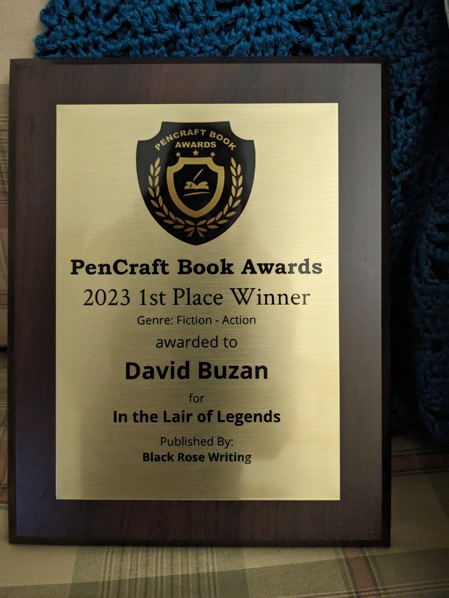 Receiving the Pencraft Book Award for 'In the Lair of Legends' is an absolute honor! I'm incredibly grateful for this amazing recognition.