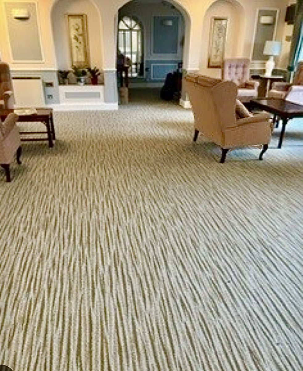 @bjakd I worry about the current trend for busy #care carpets too. They may be hardwearing but they don’t follow the rules of good #dementia #design. Patterns like this are known to cause disorientation & balance issues. Surely we want to avoid falls? #DementiaActionWeek @dsdcwales #DAW