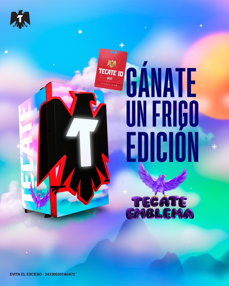 ¡Por fin llegó el fin de disfrutar #TecateEmblema! Sigue estos pasos y llévate esta #RecompensaTecate:

1. Síguenos en X
2. Dale ❤️ y 🔁 a este post
3. Comenta las veces que quieras el emoji emblemático 🦅 y el HT #RecompensaTecate

¡El que más comentarios tenga, se lo lleva!