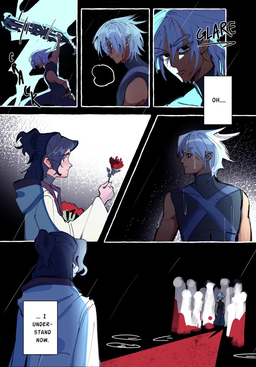 (3/3)  
my 3 page comic for <a href="/ShatteredZine/">Shattered Destiny ♕ A Dark Road Fan Zine ♔</a>! thank you so much for having me. I will treasure this project very much!🖤🤍