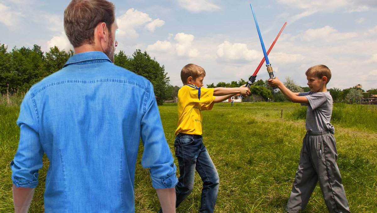 Dad Tears Up A Little As Son Shouts 'I Have The High Ground!' During Lightsaber Duel buff.ly/3K4CGxv