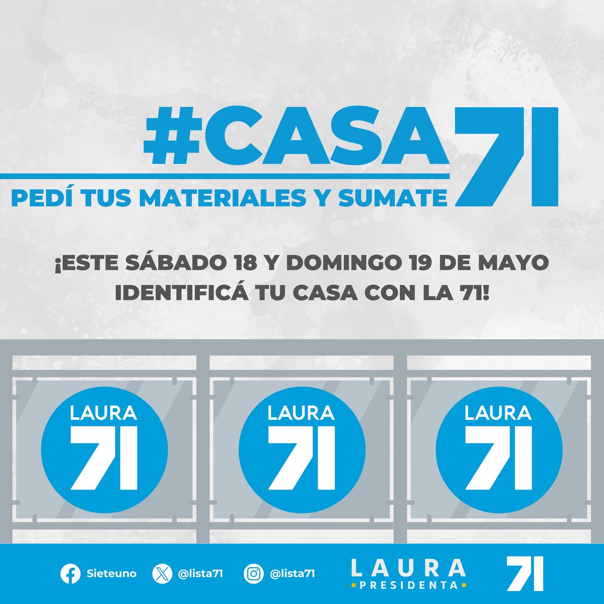 ¡Este próximo fin de semana, SUMATE y hace de la tuya una #Casa71!

Comunicate con nosotros, pedinos tus materiales y hagamos historia juntos 💪