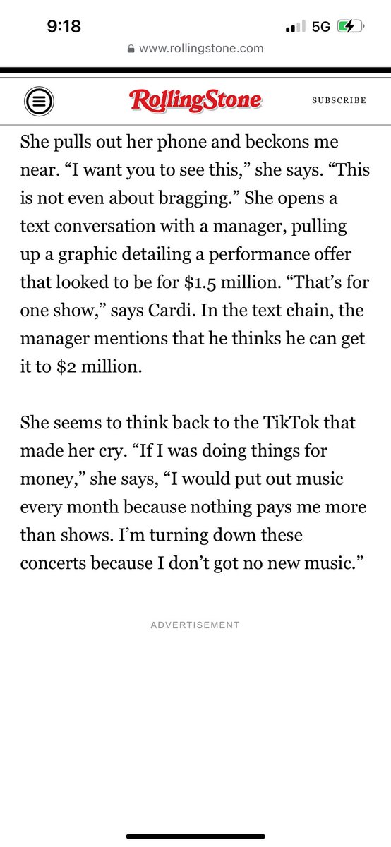 This is why y’all can’t play with CARDI B 2milli for 1 show!!!! Yall about to be very hurt when she go on tour!!!