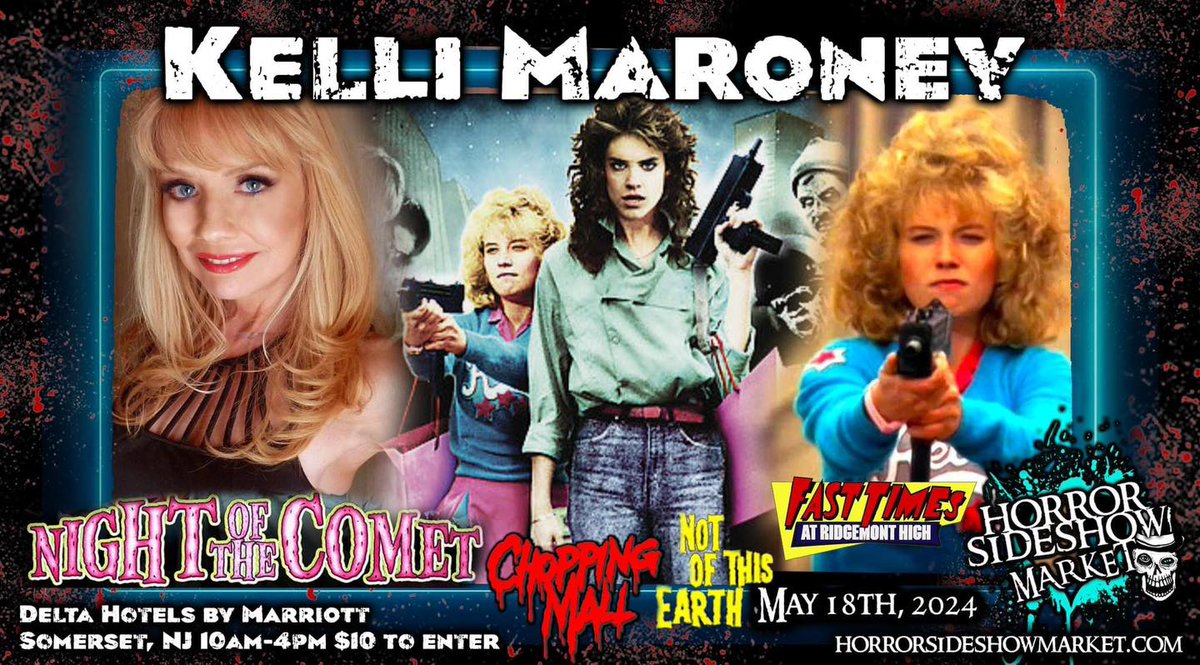 .@KelliMaroney (Fast Times at Ridgemont High, Night of the Comet, Chopping Mall, The Zero Boys) @NJHorrorcon (The Horror Sideshow Market) #Somerset #NJ #ComicCon SATURDAY newjerseyhorrorcon.com

#SciFi #Horror #HorrorMovies #Comedy #80s #CultClassic #NYC #NY