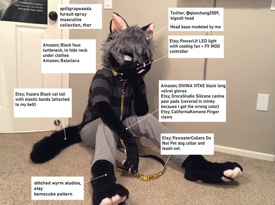 fuck furries who gatekeep, here's my fursuit parts and where I got everything
I have another pair of mitten paws and feetpaws made by qianchang2009 as well,