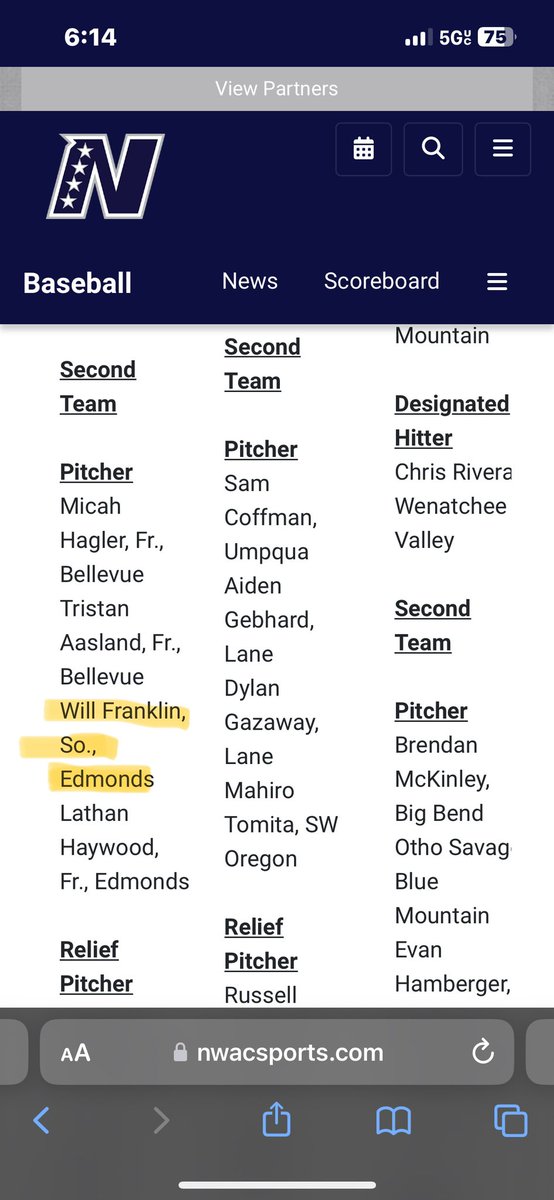 Will Franklin (@will22franklin) on Twitter photo Finished regular season as 2nd team all north pitcher. Currently a R-So looking for 4 year.
Conference stats and final regular season stats below.
CONFERENCE
6 starts
4 wins
1 CG
40.2 ip
34 k’s
1.77 ERA
1.01 Whip
<a href="/FlatgroundApp/">FLATGROUND Pitching</a> <a href="/PNW_Uncommitted/">PNW Baseball Uncommitted</a> Finished regular season as 2nd team all north pitcher. Currently a R-So looking for 4 year.
Conference stats and final regular season stats below.
CONFERENCE
6 starts
4 wins
1 CG
40.2 ip
34 k’s
1.77 ERA
1.01 Whip
<a href="/FlatgroundApp/">FLATGROUND Pitching</a> <a href="/PNW_Uncommitted/">PNW Baseball Uncommitted</a>