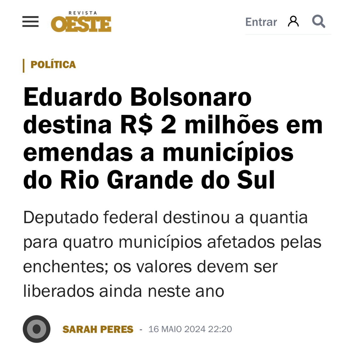 Via @BolsonaroSP
