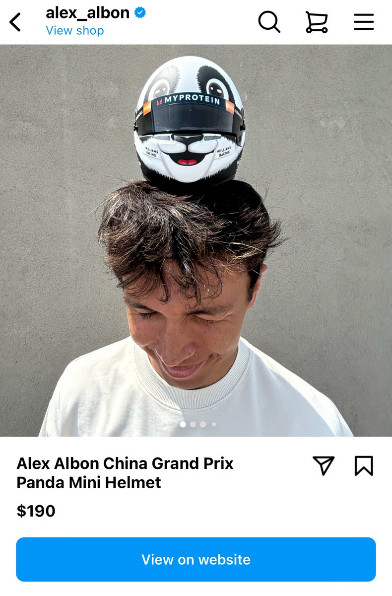 アルボンの中国GP仕様のパンダヘルメット販売してる🐼www
結構欲しい…😂🤍  #f1