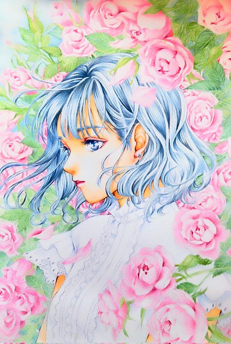 「pink rose」 illustration images(Latest｜RT&Fav:50)