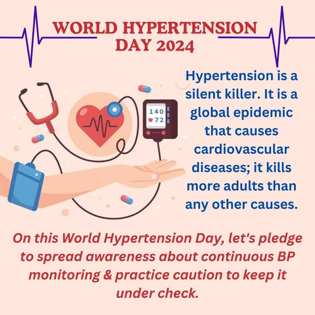 #WorldHypertensionDay
The occasion of World Hypertension Day reminds us that mental peace is what guides the rest of our health. Warm greetings on this special day to everyone

#WorldHypertensionDay #HypertensionAwareness #BloodPressureMatters #HealthyHeart #HeartHealth