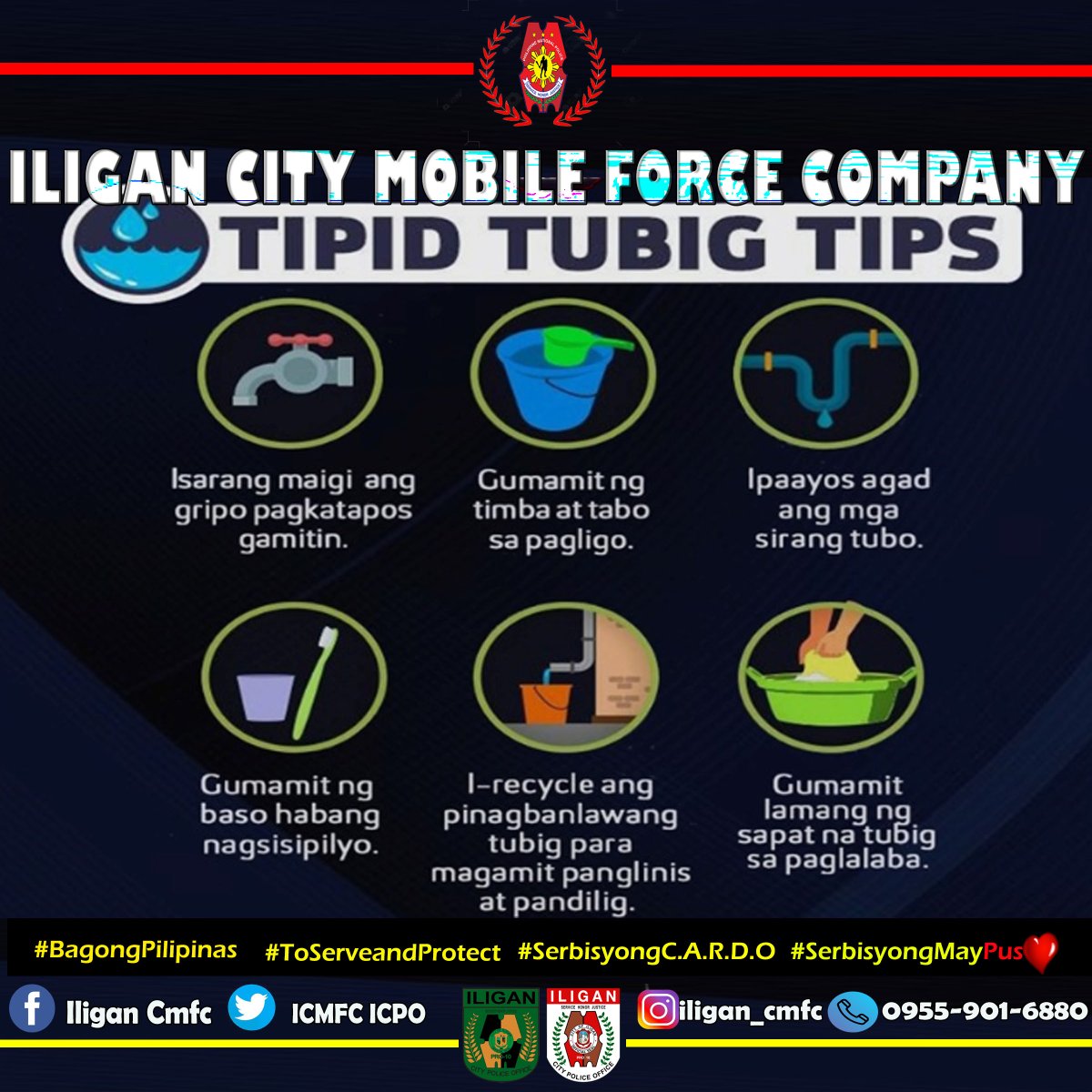 TIPID TUBIG TIPS

#SaBagongPilipinasAngGustongPulisLigtasKa
#ToServeandProtect
#serbisyongcardo
#SerbisyongMayPuso