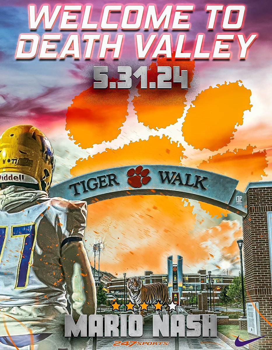 BigNash_77's tweet image. Can’t wait to get my family on campus for my first OV to @ClemsonFB. I need all my Tiger fans to show Love and retweet! @CoachMattLuke @MacCorleone74 @NathanPurvis