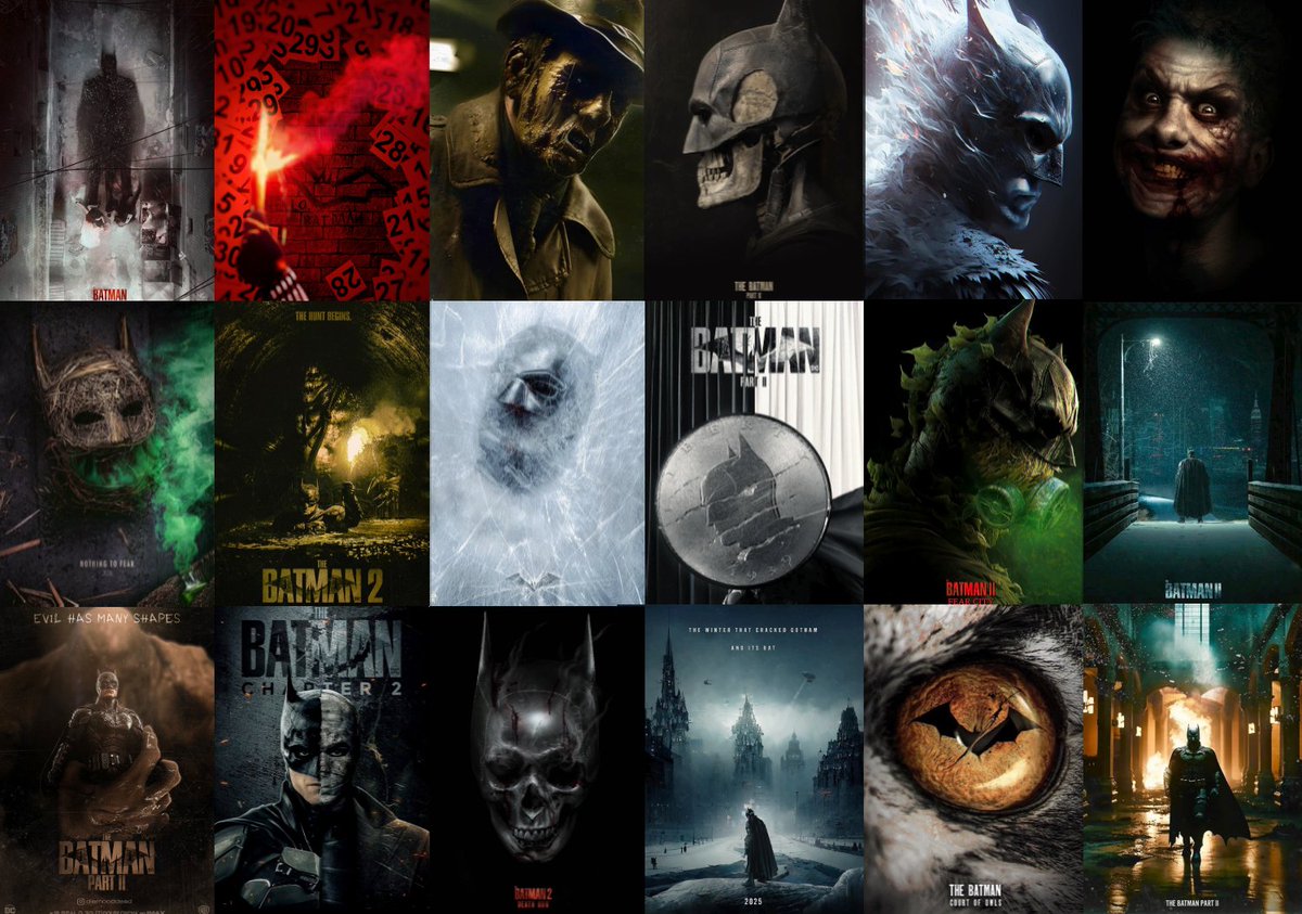 Todos los fan posters de 'The Batman Part 2'. 📽️🦇

¿Cual es tu favorito? 🥰🔥

#ThePenguin #TheBatmanPart2 #TheBatVerse #Max