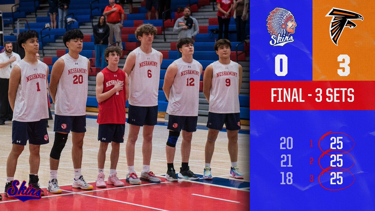 Our season comes to an end in the quarterfinals. We drop the match in straight sets to #1 Pennsbury. Great season and a lot to look forward to next year!! @NeshSkinsNation