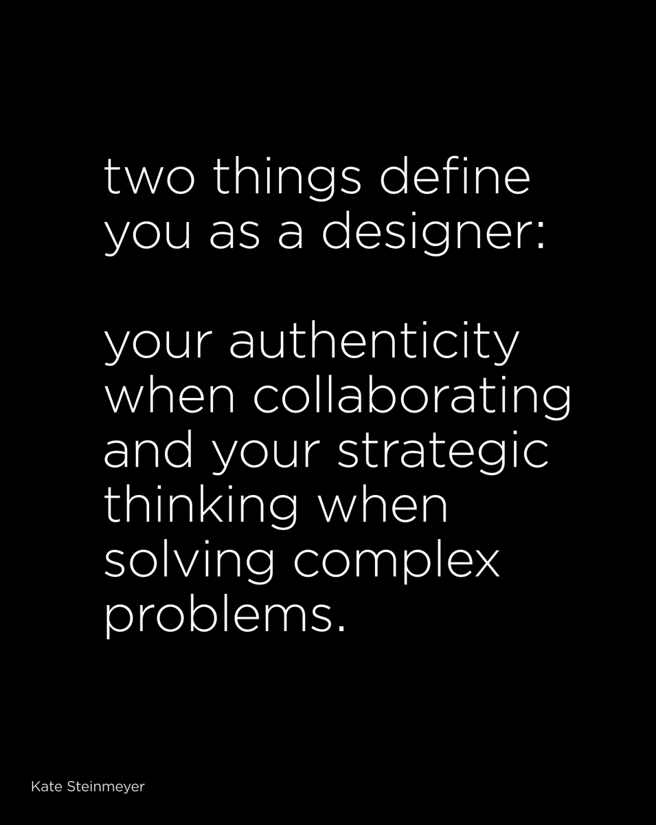Two things define you as a designer:

Your authenticity when collaborating with teams and your strategic thinking when solving complex problems.

#uxdesigners #productdesigners #graphicdesigners #contentdesign #design #aidesign