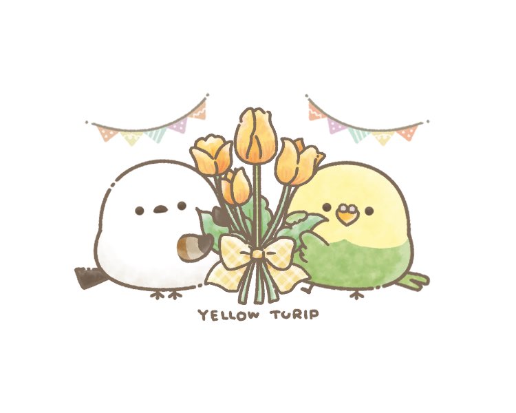 🌷 #誕生花 #黄色いチューリップ #イラスト #illust #illustration