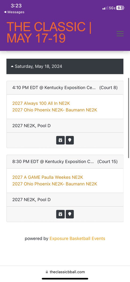 My schedule this weekend in Kentucky