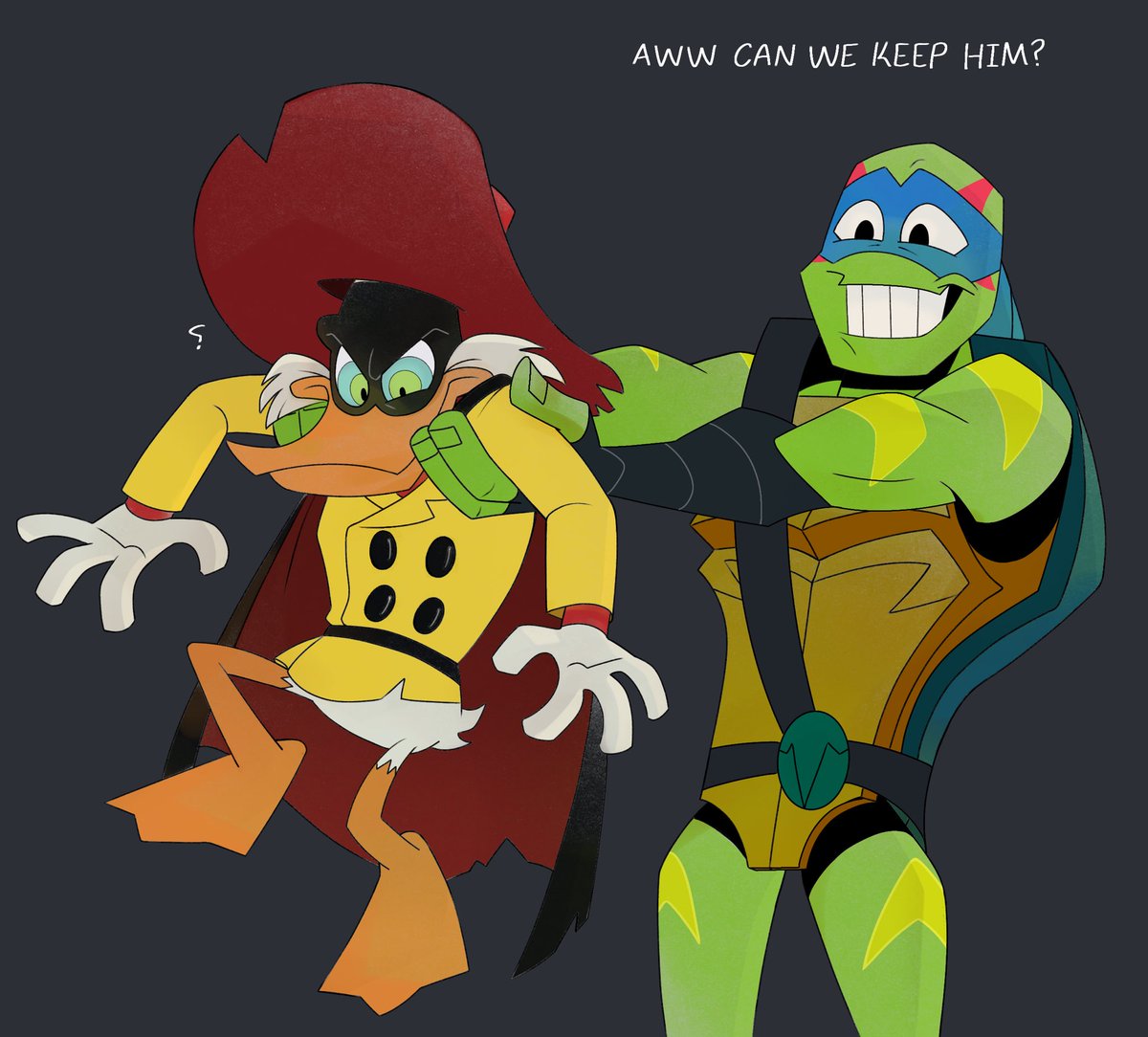 Sewer buddies! Negaduck becomes the father figure of the turtles or something