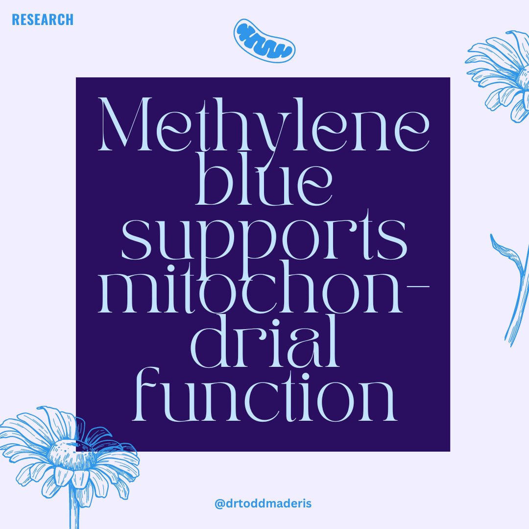 [RESEARCH] Methylene blue supports mitochondrial function #Methyleneblue has received much attention for its effect on infections, including #Bartonella, #Lymedisease, and #COVID the past few years. But did you know methylene blue also supports #mitochondrialfunction?