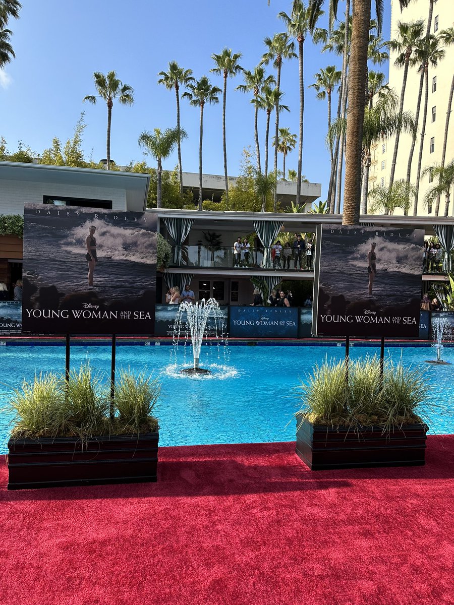 My first-ever poolside premiere for “Young Woman and the Sea”