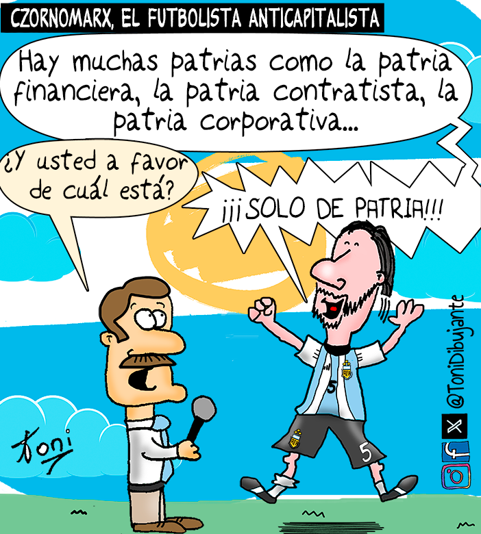 ToniDibujante's tweet photo. Czornomarx, el futbolista anticapitalista LXIII #parodia #futbol #humorgrafico #viñeta #humorfutbol #capitalismo https://t.co/A0qXz0ZQSt